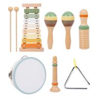 Montessori Wooden Musical Instruments Set for Toddlers Kids Xylophone Tambourine Maracas Percussion Rhythm Educational Toys
