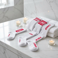 Chaussettes de compression pour femmes et hommes KT-0026-387 OEM avec logo personnalisé brodé, en coton blanc respirant, séchage rapide, chaussettes de basket-ball élite
