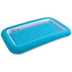 Inflatable Kids Air Bed Mattress Blue Blow Up Flocked Air Mattress
