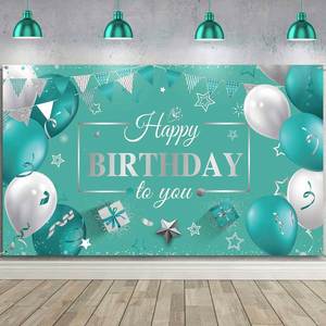 Birthday Backdrop Birthday Wishes Banner Photo Wall Decor Polyester Flag Fabric Custom <b>Atmosphere</b> Cloth - Product Image 4