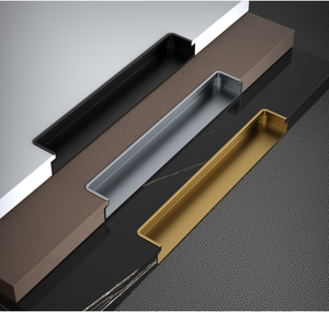 Poignée de tiroir encastrée minimaliste pour armoire haute, luxe léger, haut de gamme, coulissante, invisible, en alliage d'aluminium - Product Image 3