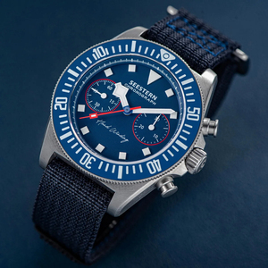 Haute qualité en acier sport pilote mouette mécanique chronographe 1901 mouvement à remontage manuel magique Nylon autocollant montre hommes à vendre - Product Image 5