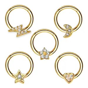 Wholesale 14k gold nose ring body jewelry nose piercing with high quality