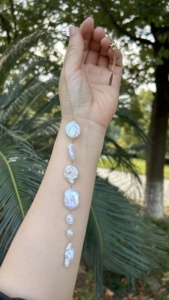 สร้อยคอจี้ไข่มุกบาร็อคทรงหนา สไตล์ทันสมัย ทำมือสำหรับฤดูร้อน ชุบทอง 18K คุณภาพสูง ดีไซน์มินิมอล - Product Image 2