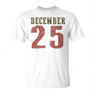 T-shirt natalizia retrò del 25 dicembre, girocollo, manica corta, cotone, unisex, regalo per le vacanze per adulti - Product Image 3