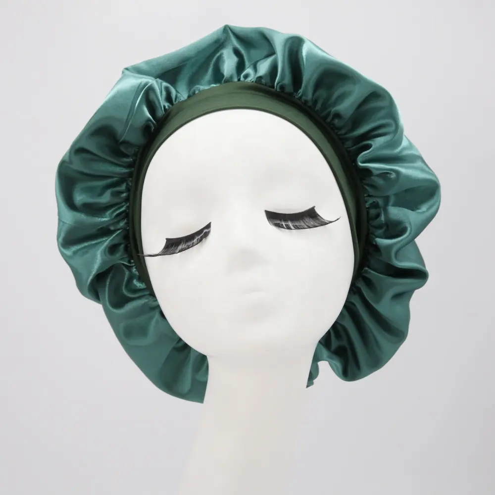 wholesale reversible head elastic band custom hair silk women vendor design satin bonnets