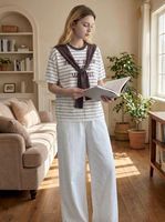 T-shirt en tricot ample et décontracté à manches courtes pour femme – Haut oversize tendance pour l'été