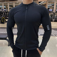 Veste coupe-vent pour hommes, séchage rapide, fermeture à glissière, vêtements de sport, pour entraîneurs tactiques, fitness, polyester