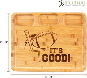 Tagliere di preparazione della <span class=keywords><strong>cucina</strong></span> completamente in bambù 3 con scanalatura del succo e incisione di calcio "<span class=keywords><strong>è</strong></span> buona" - Product Image 2