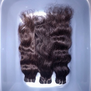 Prix d'usine, vente en gros, extensions de cheveux naturels indiens Remy ondulés, 100g, double trame machine - Product Image 1