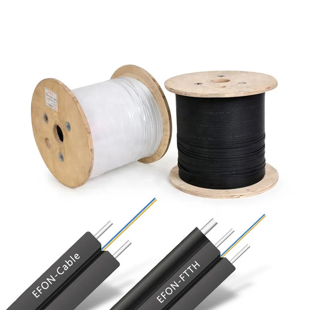 Factory Drop Cable 100m 50m FTTH Self-Supporting Fiber Optical Cable G652D G652A 1 2 4 Core Communication Cable