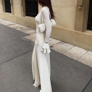 เดรสยาวผู้หญิง แขนยาว ผ้าลูกไม้ ดีไซน์เรียบหรู ทันสมัย สไตล์ลำลอง เซ็กซี่ เหมาะสำหรับงานปาร์ตี้ยามเย็น คุณภาพเยี่ยม - Product Image 2