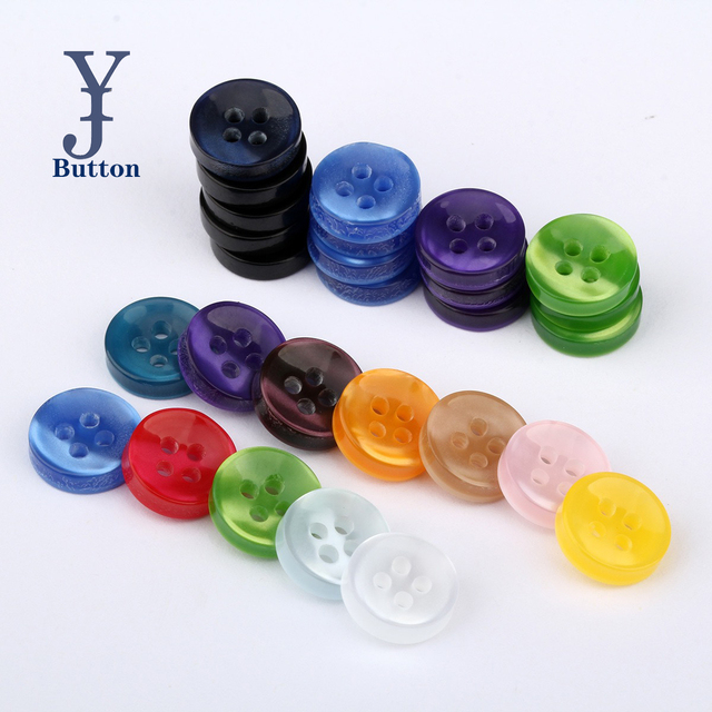 Sewing the Existing Round Four Holes Engraved logo Polo Shirt Pearl Resin Polyester Plastic Button for Men Custom Children's