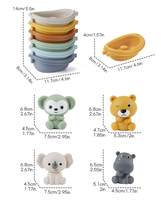 Jouets de bateau flottants empilables, marionnettes à doigts d'animaux pour jouer dans la baignoire
