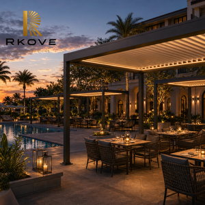 Commercial Hospitality Pergola with Durable Glass Facade Integration for Urban Hotel Renovations - Product Image 3
