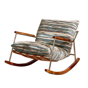 Fauteuil à bascule moderne, fauteuil simple, style vintage, meubles de salon, structure en métal, peinture écologique - Product Image 4