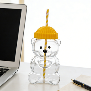 แก้วกาแฟใสทรงหมีเท็ดดี้ ลายการ์ตูน น่ารัก สีเขียว ขนาด 591 มล. พร้อมฝาปิด ทำจากแก้วบอโรซิลิเกตคุณภาพสูง ลดราคาพิเศษ - Product Image 2