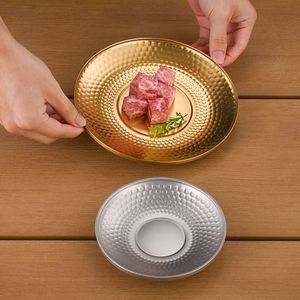 Assiette en acier inoxydable 304, style rétro de luxe léger, assiette à fruits pour la maison, assiette de service pour steak occidental et barbecue - Product Image 2