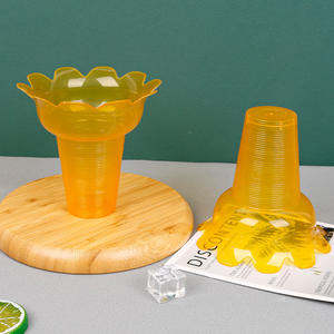 Vasos Desechables de PP para Yogur y Helado Suave, Estilo Tailandés, Forma de Flor, Plástico, 300ml 450ml de Capacidad, Cestas para Servir Hielo Raspado y Alimentos - Product Image 5