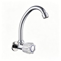 Robinet de cuisine moderne en alliage de zinc chromé, 1 poignée, rotation à 360 degrés, montage sur comptoir avec tuyau de sortie en acier inoxydable pour maison, appartement, centre commercial