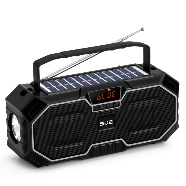 Solar Charging Wireless Stereo Bass Household Speaker Portable Subwoofer Wireless Speaker Active FM Radio
