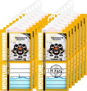 Lot de 15 sacs de <span class=keywords><strong>d</strong></span>éshumidificateur de placard suspendus jaunes 25g de charbon actif éliminateur <span class=keywords><strong>d</strong></span>'<span class=keywords><strong>humidité</strong></span> et <span class=keywords><strong>d</strong></span>'odeurs <span class=keywords><strong>Max</strong></span> odeur <span class=keywords><strong>d</strong></span>'<span class=keywords><strong>humidité</strong></span> et de moisi - Product Image 1