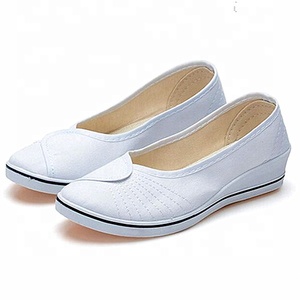Venta al por mayor, barato, de China, de <span class=keywords><strong>cuña</strong></span> blanco de tela de lona casuales <span class=keywords><strong>zapatos</strong></span> de enfermera <span class=keywords><strong>zapatos</strong></span> de las mujeres - Product Image 1