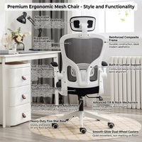 Fauteuil de Bureau Ergonomique en Maille Anji Yike avec Accoudoirs Relevables et Pliables pour Personnes Fortes, Chaise Gaming Violette d'Usine