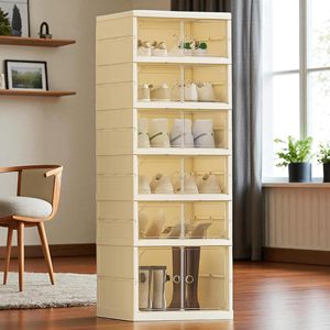 Black Portable Plastic Shoe Cabinet One-Piece Easily Installed Plastic Shoe Cabinet Custom Logo Plastic Shoe Cabinet - Product Image 2