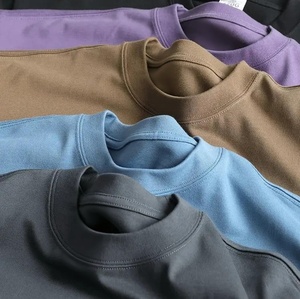 Camiseta de algodón 100% para hombre, de cuello redondo, de gran tamaño, de tela gruesa, con estampado personalizado, estilo urbano, informal. - Product Image 1