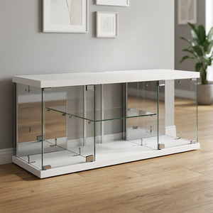 Meuble TV multifonctionnel moderne et personnalisé en verre trempé durable pour salon - Product Image 2