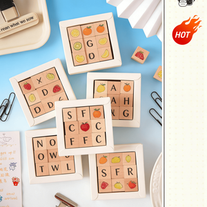 Tampons en bois faits à la main, recyclables, faible MOQ, formes de lettres personnalisées, <span class=keywords><strong>tampon</strong></span> artistique, <span class=keywords><strong>scrapbooking</strong></span>, artisanat, papeterie, cadeau - Product Image 6