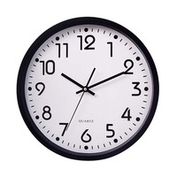 Jam Dinding Kuarsa Bulat 10 Inci, Analog Senyap, Satu Sisi, Resin Plastik, untuk Ruang Tamu