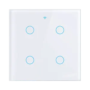 Interrupteur d'éclairage intelligent 4x4 Tuya WiFi 4/6 Gang Touch Wall 110-240V panneau d'écran APP fil neutre fonctionne avec Alexa Google Home