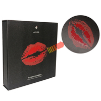 Emballage noir avec logo, cils de Noël, cils de luxe, gloss à lèvres, rouge à lèvres, boîte cadeau magnétique personnalisée