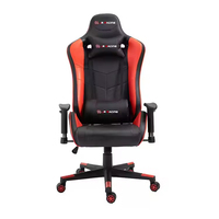 Chaise de bureau ergonomique pivotante moderne pour le gaming, dossier haut, noir et rouge, en cuir PU, pour les utilisateurs américains