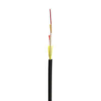 Cable de Fibra Óptica Redondo para Interiores GJYFJH03 G657A2 Monomodo con Refuerzo FRP, 1, 2, 4 Hilos, 4.6mm DE, Cubierta de PE Negra, 500M por Rollo