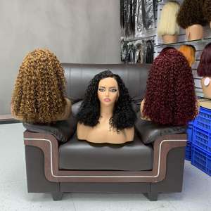 Pixie Curl <b>Three</b> Color 360lace Human Hair Wig Glueless Wigs Human Hair - Product Image 1