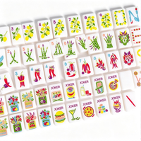 Jeu de Mahjong américain Travel Pink Foodie, 160 tuiles en acrylique, gravées motif Sushi Citron, avec tapis et sac