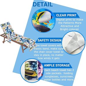 Telo Mare Turco Eco-Friendly Personalizzato <span class=keywords><strong>per</strong></span> Lettino Prendisole Estivo con Tasche, in Morbida Microfibra ad Asciugatura Rapida - Product Image 6