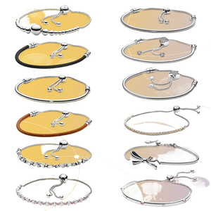 Pulsera Deslizante de Plata S925 con Cadena de Serpiente Estilo <span class=keywords><strong>Pandora</strong></span>, Ideal para Combinar con Dijes y Cuentas, Regalo de Joyería para Mujer - Product Image 1