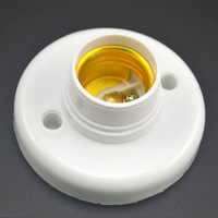 Socle en plastique E27 avec trou pour câble, support de lampe à vis ampoule, support de lampe rond à vis plate, E27 80mm