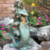 Statue en bronze moulé, Sculpture en forme de sirène, taille de vie, décoration de jardin, usine
