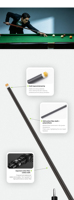 TAVON Queue de billard professionnelle en fibre de carbone, acier inoxydable, noir discret, revêtement en cuir texturé, queue de billard Pro OEM