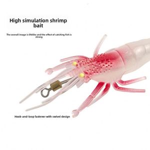 Señuelos de pesca luminosos UV de 11 cm y 9.4 g con cuerpo de PVC blando, anzuelos para calamar, señuelos de camarón de madera blanda - Product Image 2