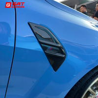 2 pièces de garnitures de couvercles d'aération latérales en fibre de carbone sèche, style MP, accessoires de rétrofit/amélioration pour BMW M3 M4 G80 G82