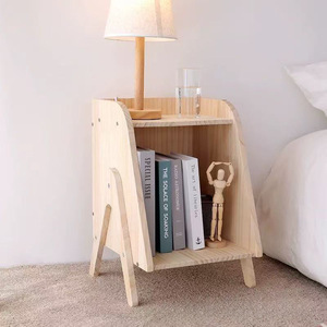 Nordic Wooden Nightstand With Storage <b>Shelf</b> For Bedroom <b>Bedside</b> Use - Product Image 2