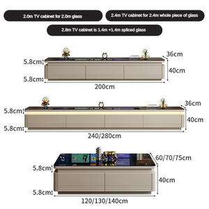 <span class=keywords><strong>Piano</strong></span> di moda di lusso semplice elettrico Led lungo vetro in <span class=keywords><strong>legno</strong></span> oro bianco moderno tavolino da salotto - Product Image 6