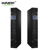 Système de refroidissement à contrôle fermé pour centre de données conteneurisé 50 kW, avec unité de climatisation de précision en-rangée pour allée froide et racks de serveurs