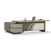 Ensemble de bureau de direction moderne, personnalisé, luxueux, modulaire, en forme de L, avec panneaux en bois, tiroirs de rangement, pour usage commercial, bureaux de direction, bureaux à domicile